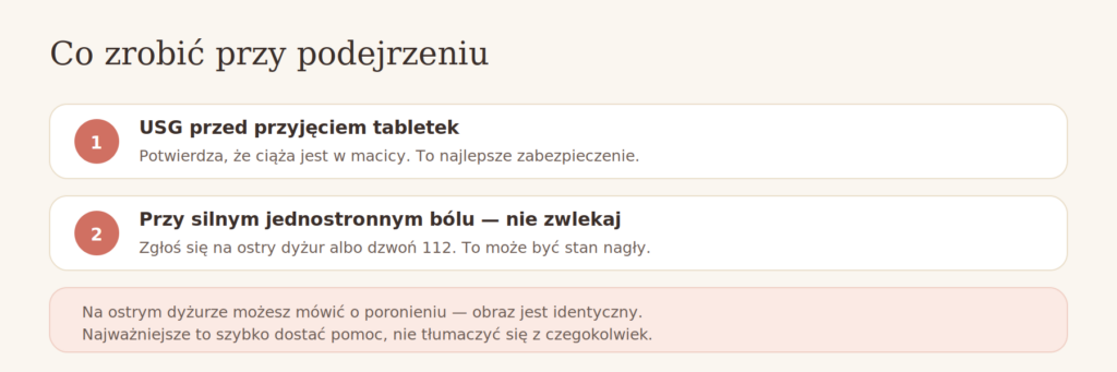 Co robić przy podejrzeniu ciąży pozamacicznej
